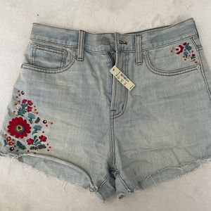 Jean Shorts with Floral Print